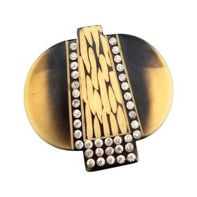Vintage Rhinestone Plastic Brooch
