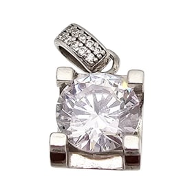 Cartier Clear Stone 18K White Gold Pendant 2.2 G Approximately 1.75 TCW