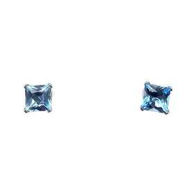 Topaz 14K White Gold Earrings 0.6 G Approximately 1.6 TCW