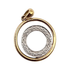 Signed Diamond 10K Gold Pendant 1.3 G