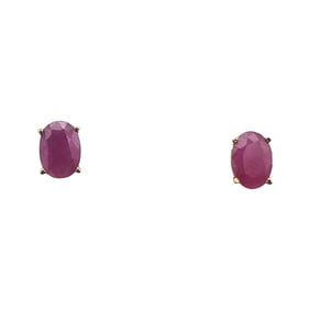 CTO 14K Ruby Earrings 1.1 G Approximately 1 TCW