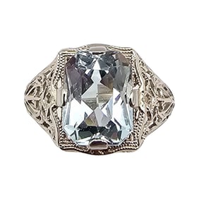 Aquamarine 14K White Gold Ring Size 4.25 1.9 G Approximately 2 TCW