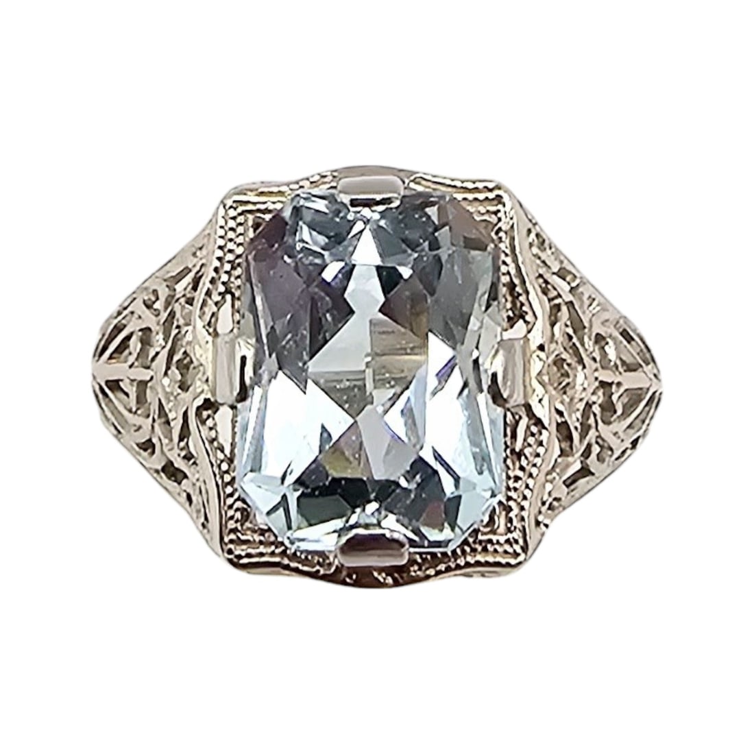 Aquamarine 14K White Gold Ring Size 4.25 1.9 G Approximately 2 TCW (1 of 4)