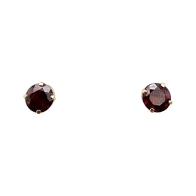 Mex Garnet 14K Gold Earrings 0.8 G Approximately 1.3 TCW
