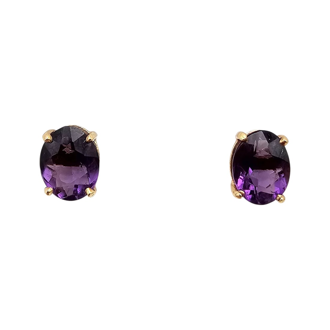 H 14K Gold Amethyst Earrings 2.1 G Approximately 2.5 TCW (1 of 4)