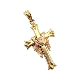 Ma 14K Gold BC Cross Pendant 1.5 G