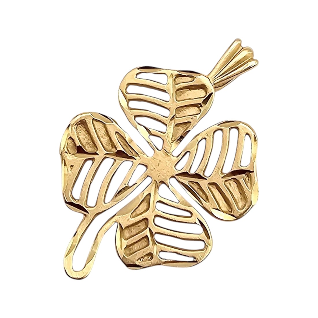 Ma 14K Gold Four Leaf Clover Pendant 1.9 G (1 of 4)
