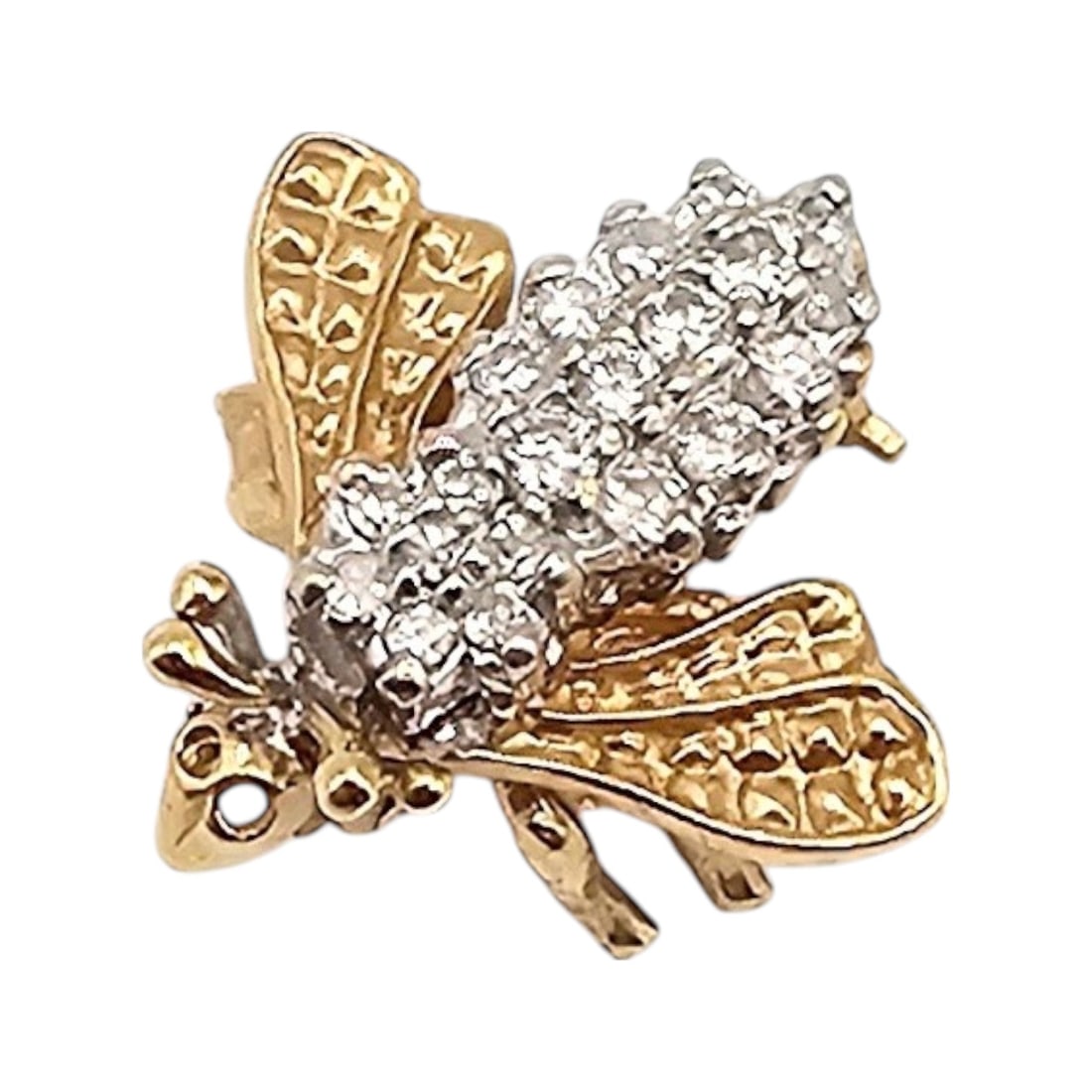 14K Gold Diamond Bug Fly Brooch 3.1 G (1 of 4)