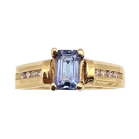JB 14K P Gold Tourmaline Diamond Ring Size 6.75 3.2 G Approximately 0.50 TCW