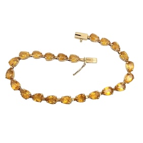 14K Gold Citrine Tennis Bracelet 5 G Approximately 7.92 TCW
