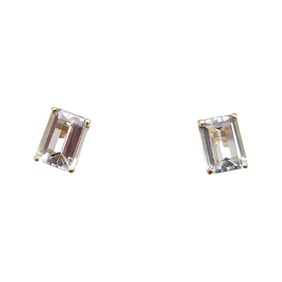 Signed 14K Gold Aquamarine Earrings 1.5 G Approximately 3 TCW