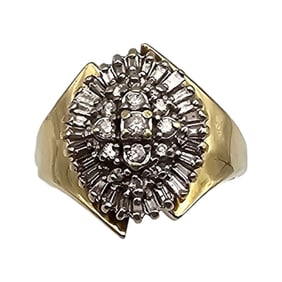 Diamond 14K Gold 3/4 TCW Cocktail Ring Size 10.25 8.9 G