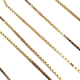 Italy 14K Gold Box Chain Necklace 6.2 G