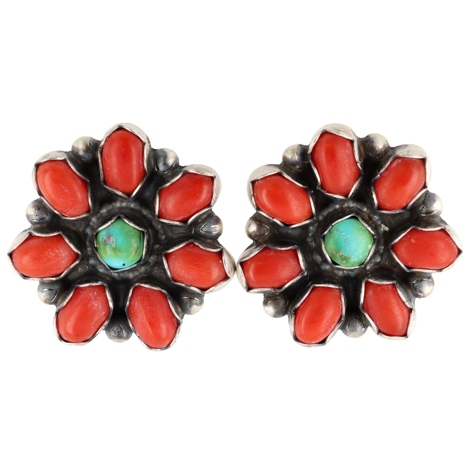 Timothy Yazzie Navajo Sterling Multi Stone Earrings (1 of 4)