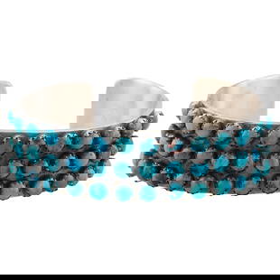 Tillie Jon Navajo Sterling Kingman Turquoise Cuff Bracelet: Tillie Jon Navajo Sterling Kingman Turquoise Cuff Bracelet 57g