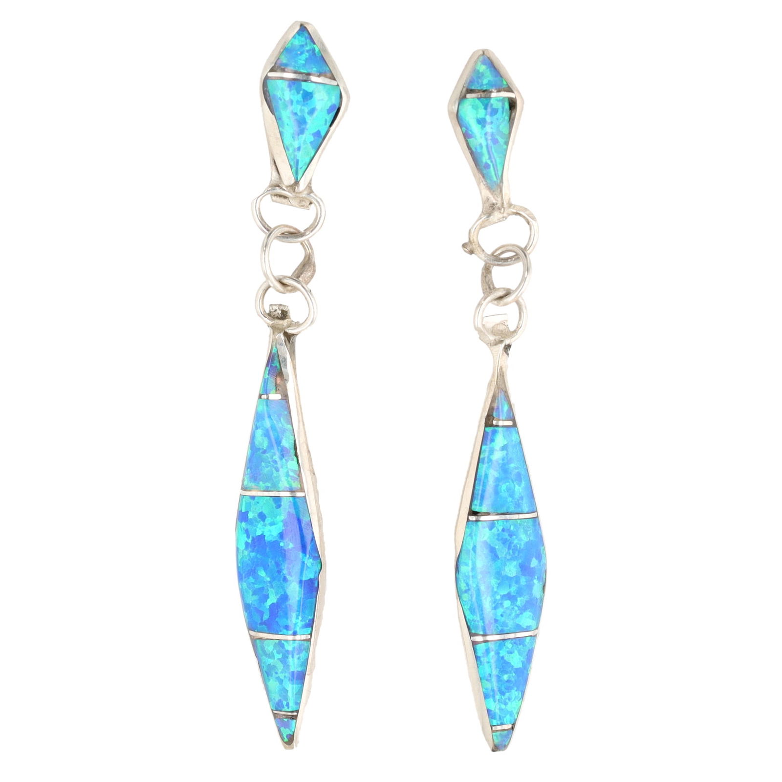 James Kee Zuni Sterling Opal Earrings (1 of 4)