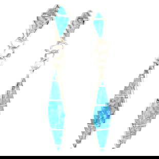 James Kee Zuni Sterling Opal Earrings: James Kee Zuni Sterling Opal Earrings 3g