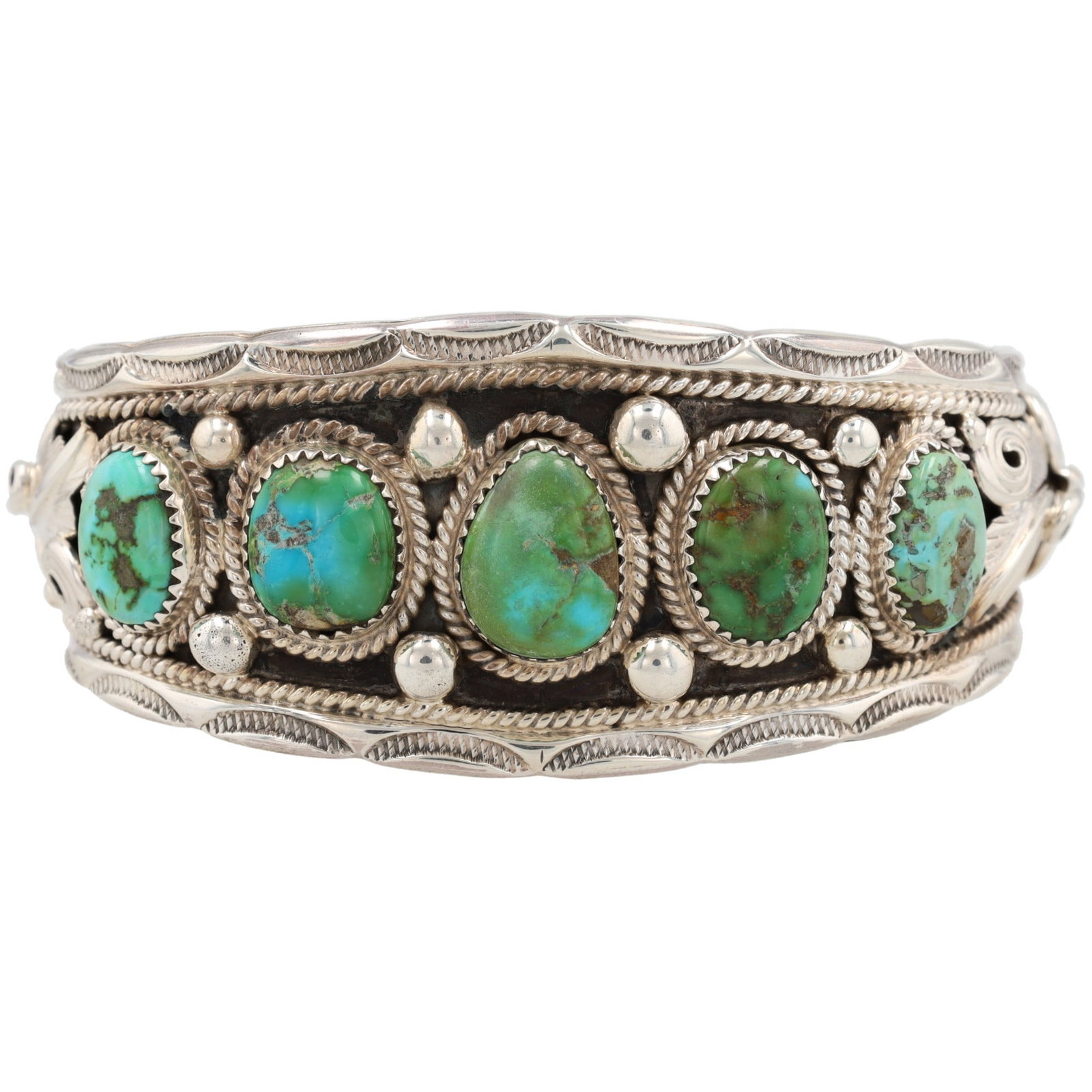 Darrell Morgan Navajo Sterling Sonoran Gold Bracelet: Darrell Morgan Navajo Sterling Sonoran Gold Bracelet 55g-Natural Inclusion