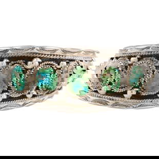 Darrell Morgan Navajo Sterling Sonoran Gold Bracelet: Darrell Morgan Navajo Sterling Sonoran Gold Bracelet 55g-Natural Inclusion