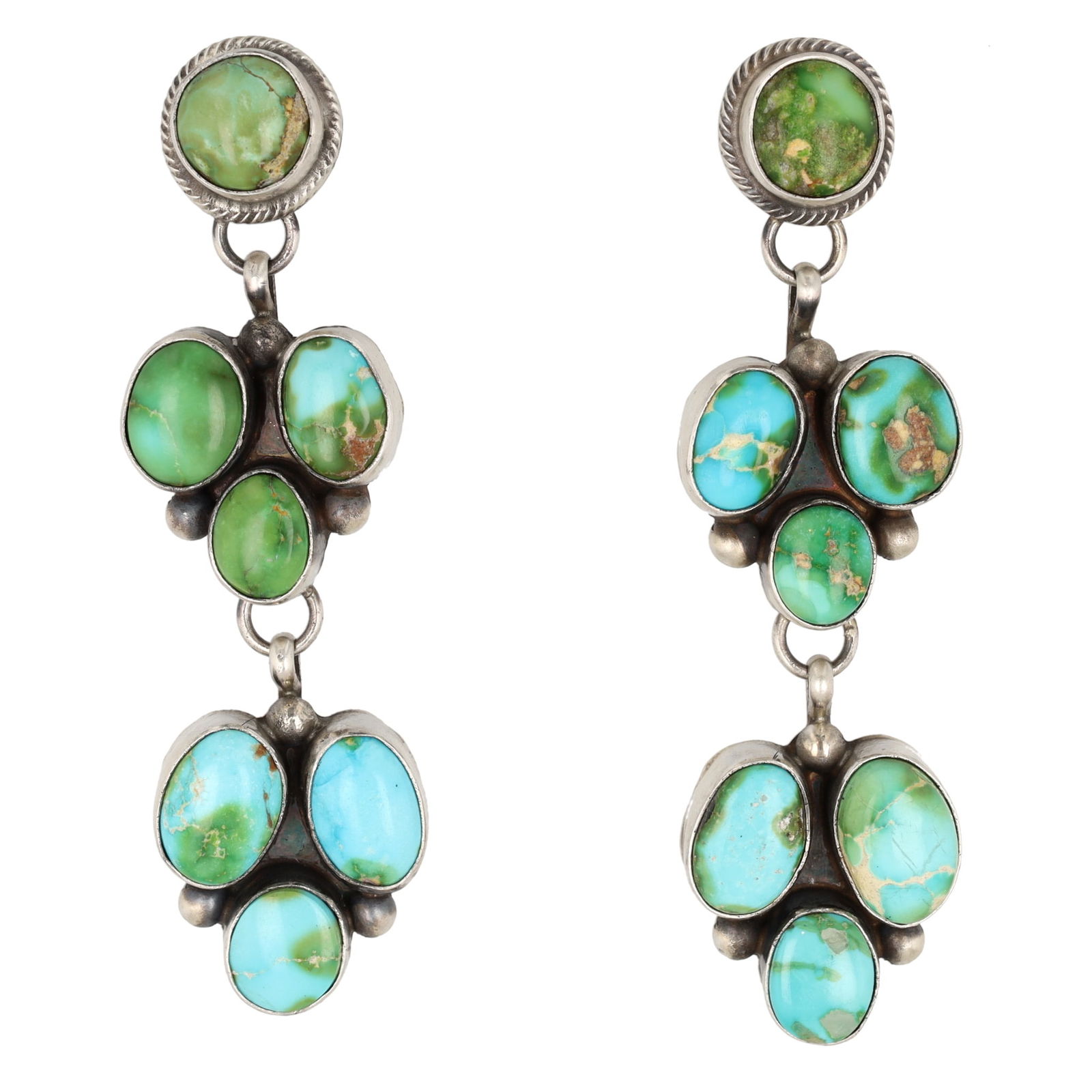 Scott Skeets Navajo Sterling Sonoran Gold Earrings (1 of 4)