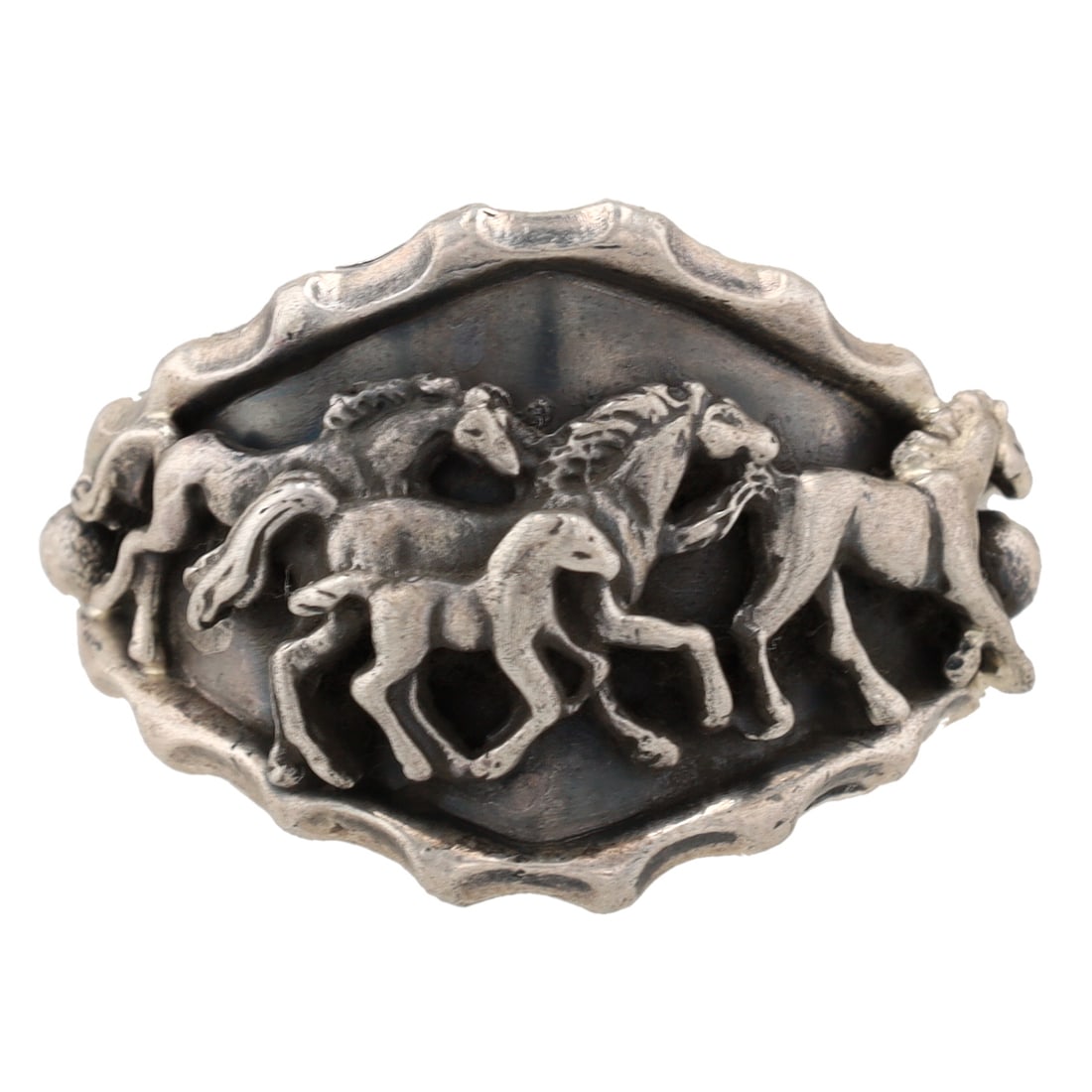 Genevieve Francisco Navajo Sterling Horse Fetish Ring Sz. 17+: Genevieve Francisco Navajo Sterling Horse Fetish Ring Sz. 17+, 11g-Running Bear Shop