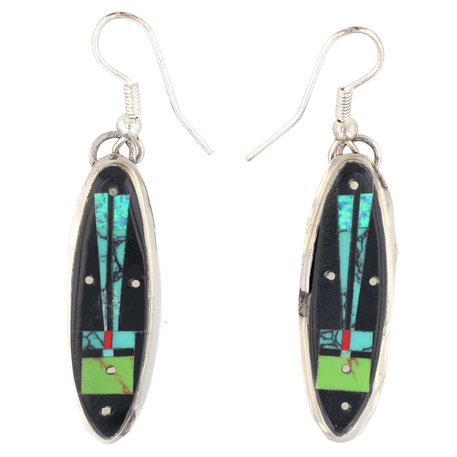 Gilbert Smith Navajo Sterling Multi Stone Kachina Earrings (1 of 4)