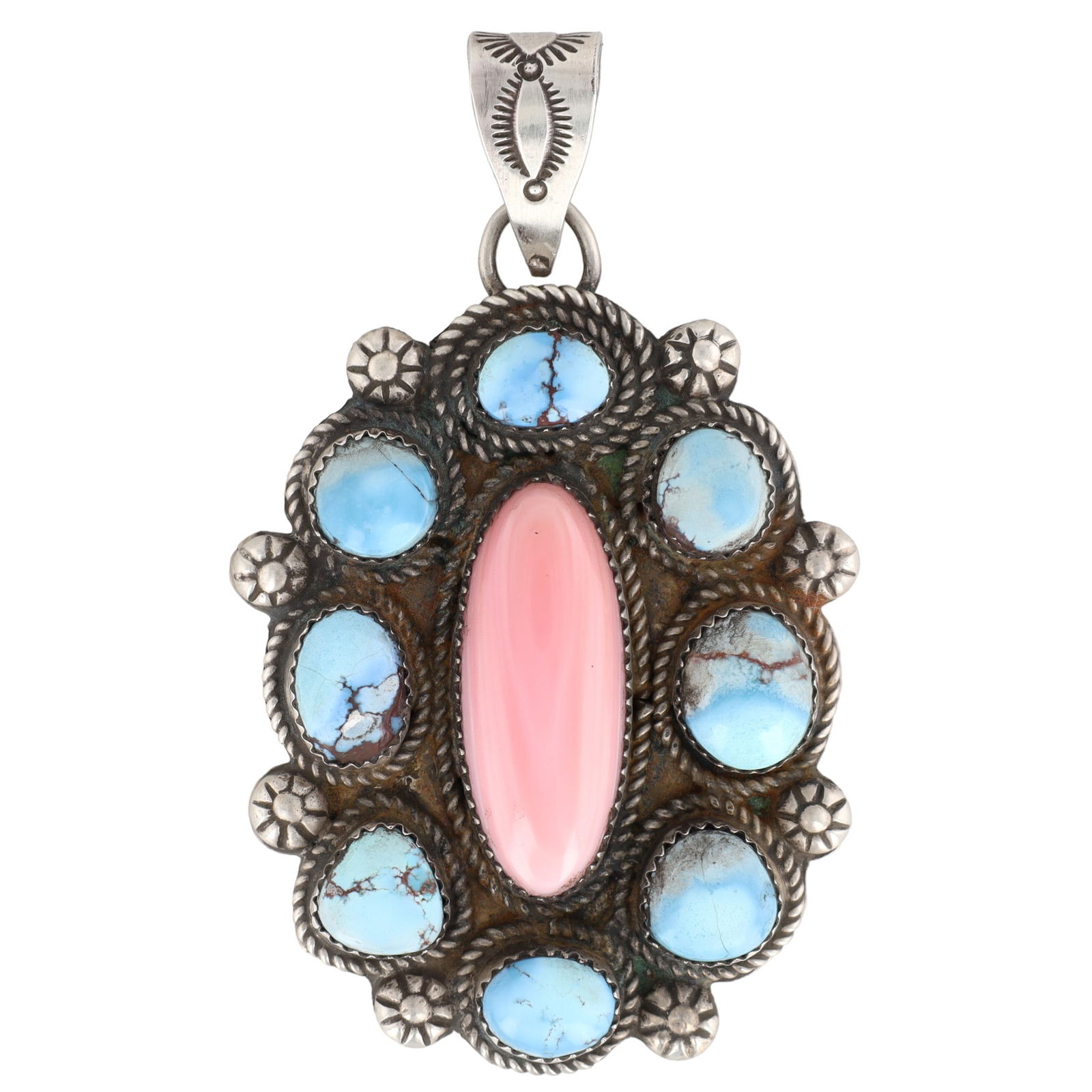 Victor Thomas Navajo Sterling Multi Stone Pendant (1 of 4)