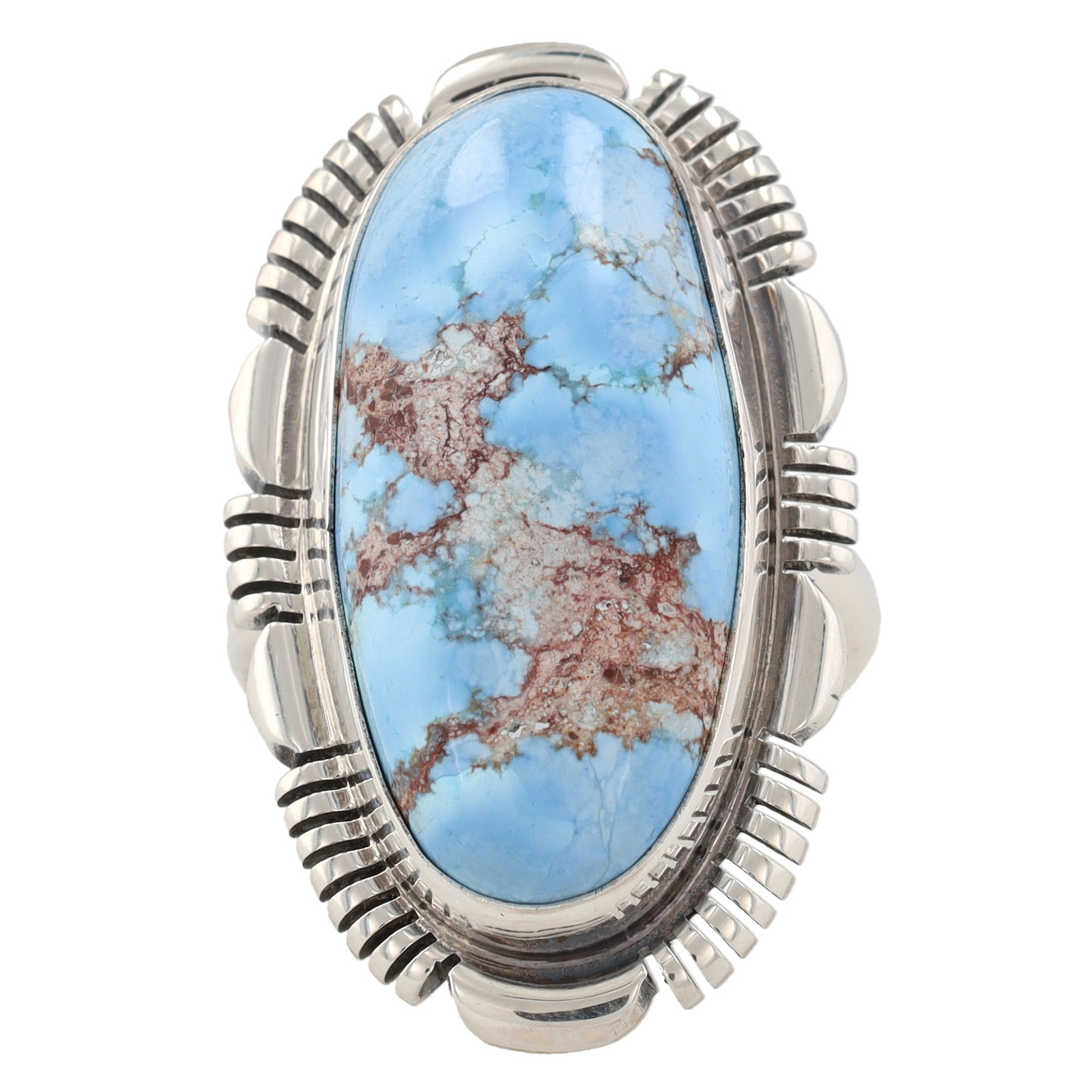Rick Tolino Navajo Sterling Golden Hills Turquoise Ring Sz. 10: Rick Tolino Navajo Sterling Golden Hills Turquoise Ring Sz. 10, 15.5g
