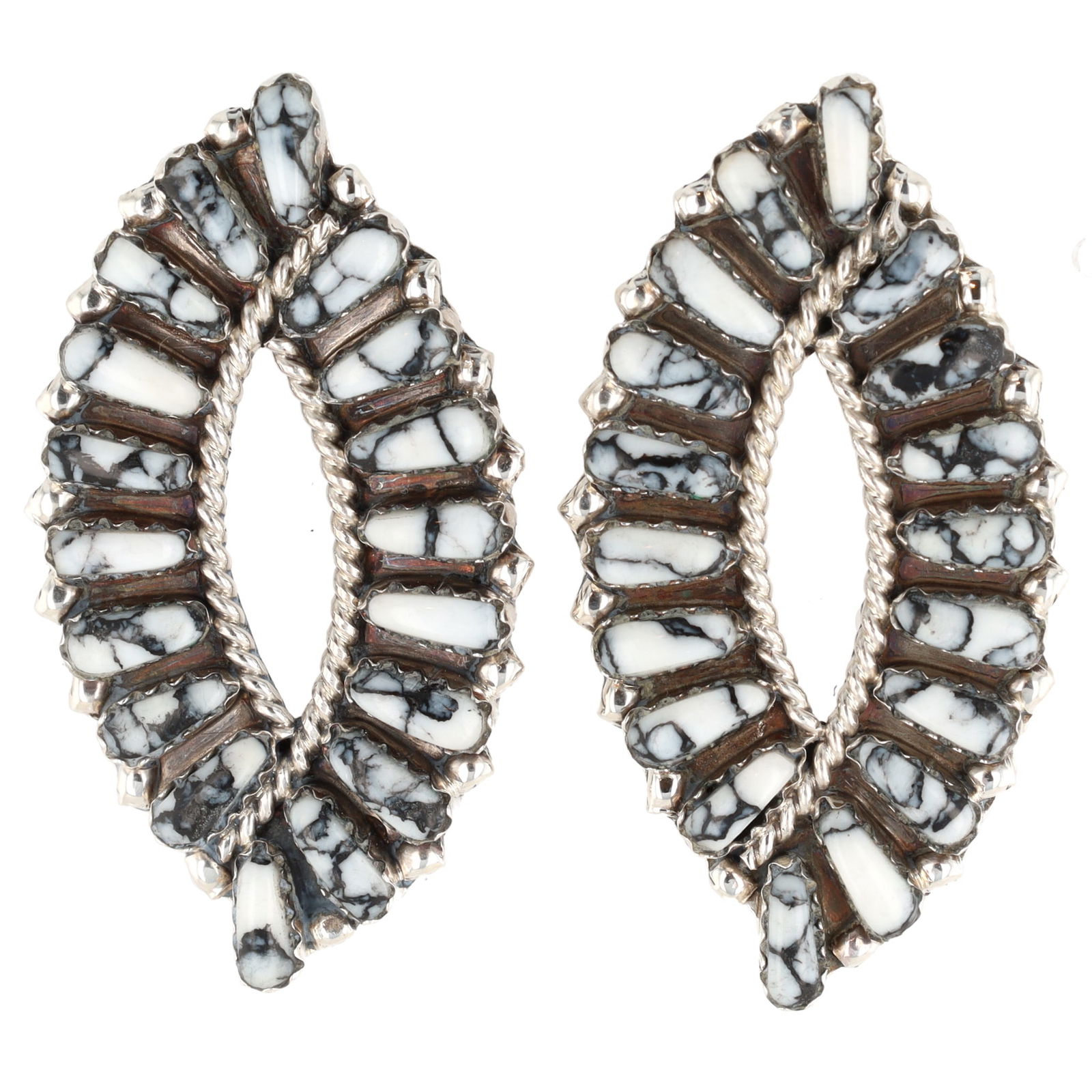 Tamara Benally Navajo Sterling White Buffalo Earrings (1 of 4)