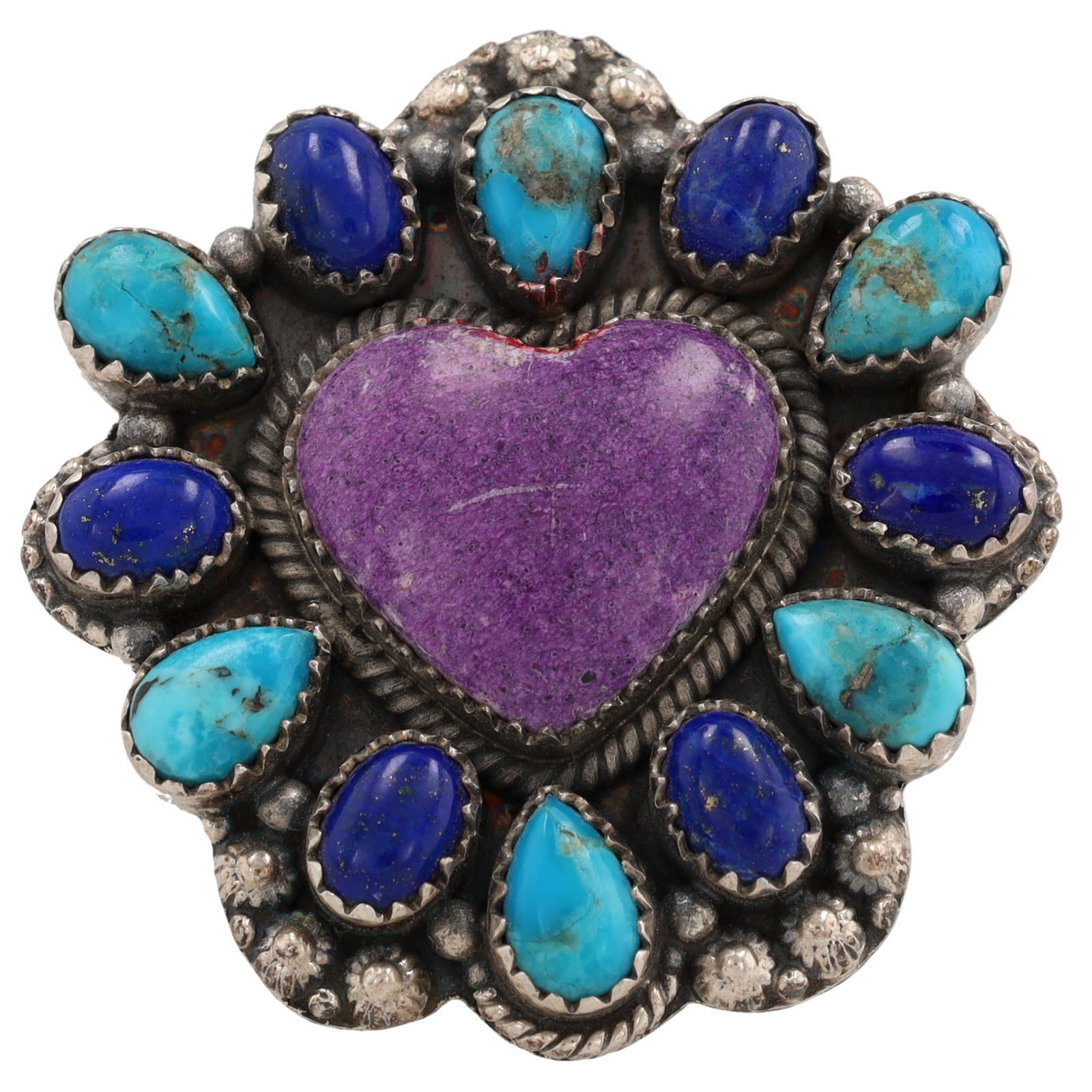 HaDa Collection Sterling Multi Stone Heart Adjustable Ring (1 of 5)