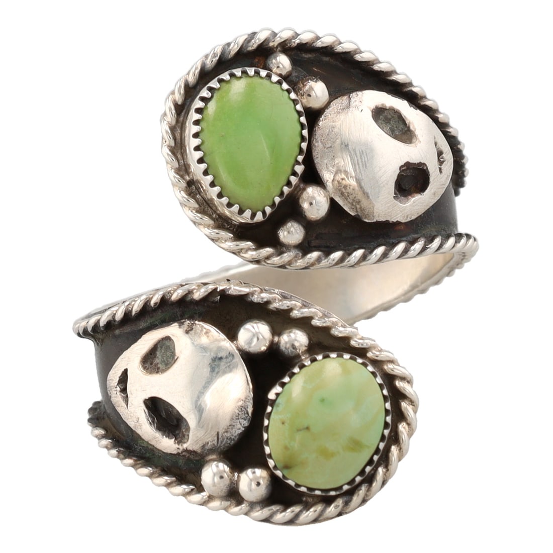 Charlene Yazzie Navajo Sterling Sonoran Gold Alien Wrap Ring: Charlene Yazzie Navajo Sterling Sonoran Gold Alien Wrap Ring 7g