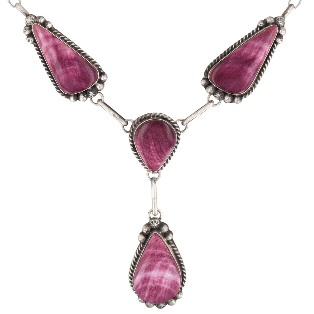 Augustine Largo Navajo Sterling Lariat Purple Spiny Oyster Necklace (1 of 6)