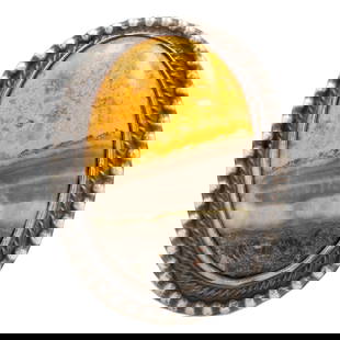 Antionette Martinez Navajo Handmade Sterling Bumble Bee Jasper Adj Ring: Antionette Martinez Navajo Handmade Sterling Bumble Bee Jasper Adj Ring