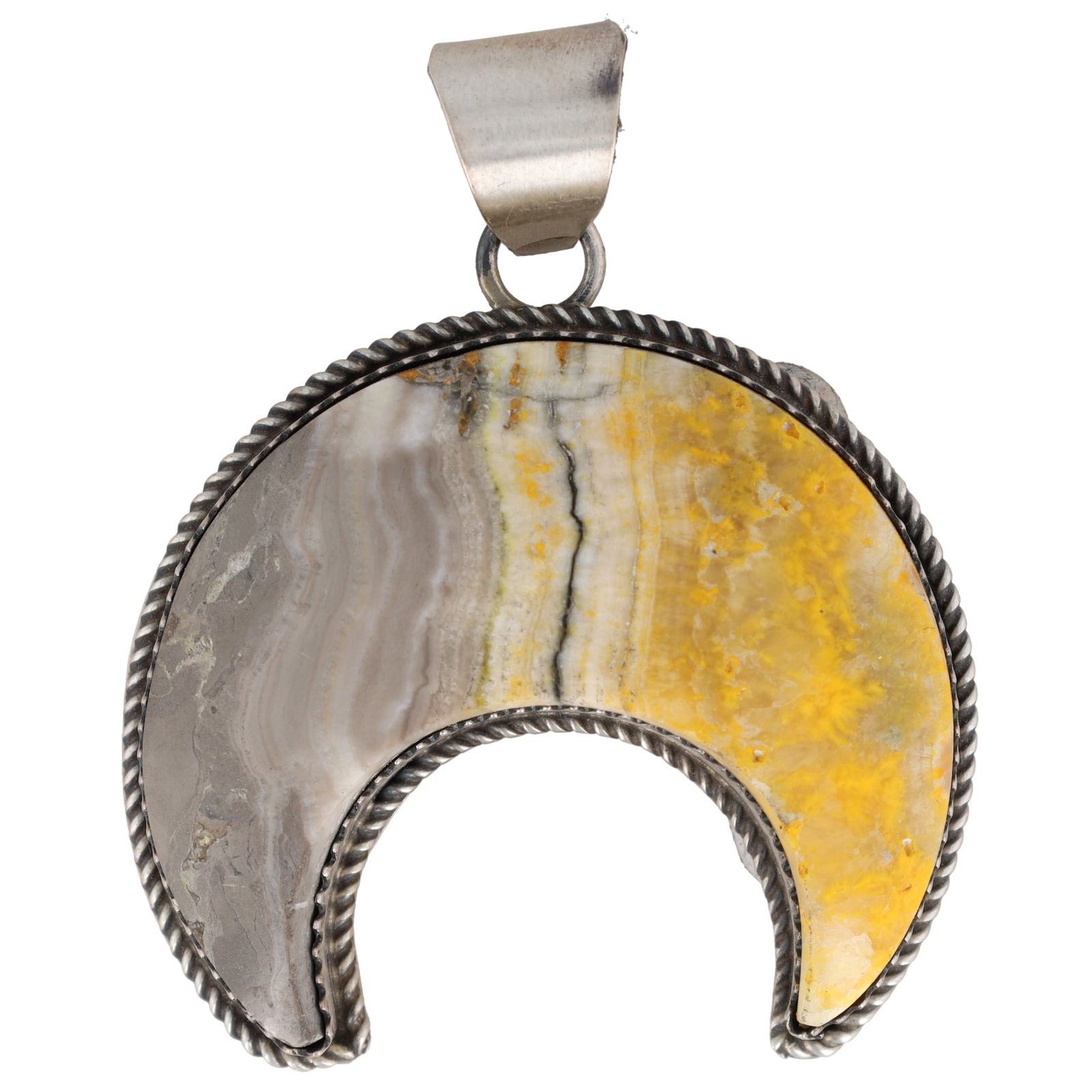 Tia Long Sterling Bumble Bee Jasper Pendant: Tia Long Sterling Bumble Bee Jasper Pendant 21g