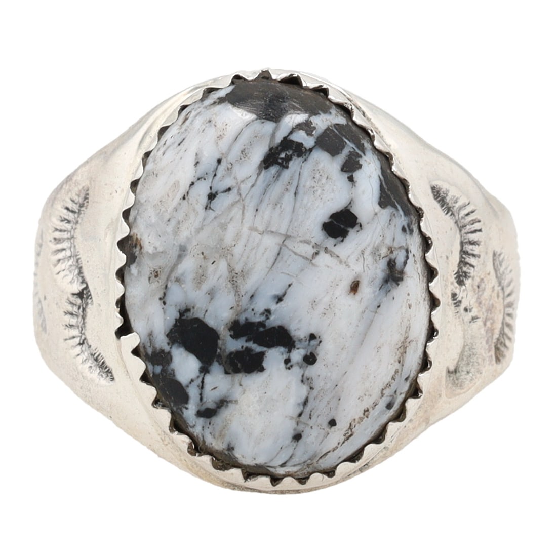 Annie Lincoln Navajo Sterling White Buffalo Ring Sz. 7.5 (1 of 6)