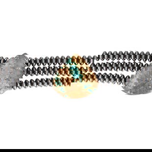 HaDa Collection Sterling #8 Turquoise Choker: HaDa Collection Sterling #8 Turquoise Choker 115.5g-8MM Beads, 16 Inch Long