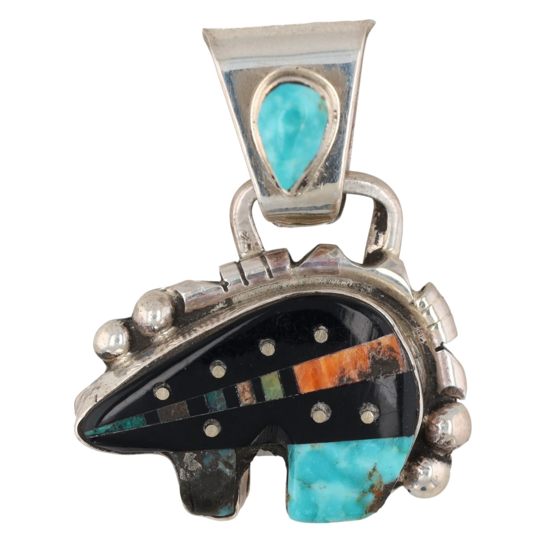 Ray Jack Navajo Sterling Multi Stone Inlay Pendant (1 of 3)