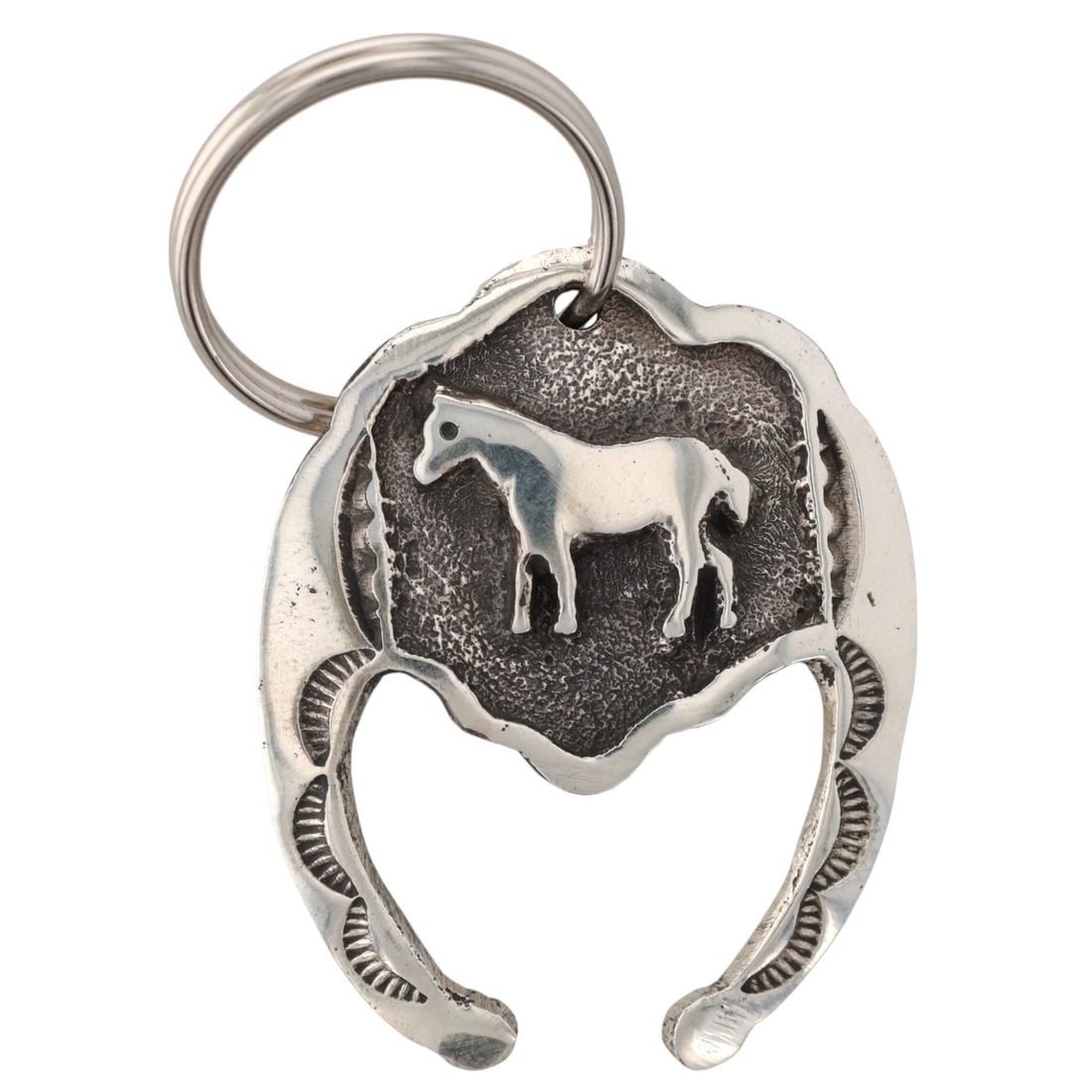 Emerson Kinsel Navajo Plain Silver Horse Keychain: Emerson Kinsel Navajo Plain Silver Horse Keychain 15.5g-Signed K