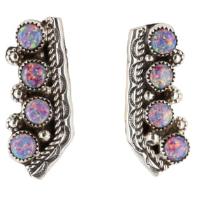 Darlene Begay Navajo Sterling Opal Earrings