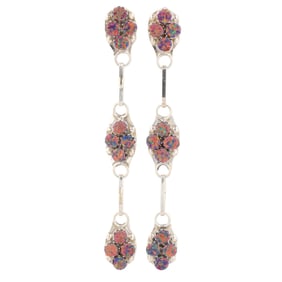 Swain Charlie Zuni Sterling Opal Earrings
