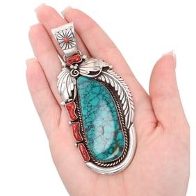 Bobby Johnson Navajo Sterling Multi Stone Pendant