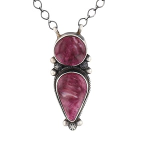 Antoinette Martinez Navajo Sterling Purple Spiny Oyster Necklace