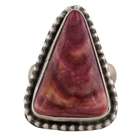 Anderson Largo Navajo Sterling Purple Spiny Oyster Ring Sz. 7
