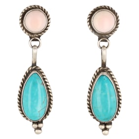 Judith Dixon Navajo Sterling Multi Stone Earrings