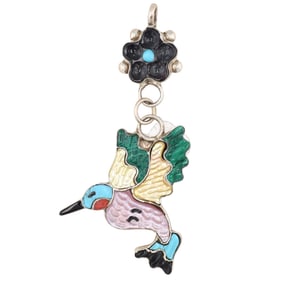 Tamara Pinto Zuni Sterling Multi Stone Hummingbird Pendant
