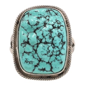 Scott Skeets Navajo Sterling Royston Turquoise Ring Sz. 8