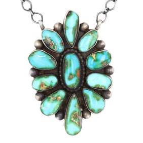 Scott Skeets Navajo Sterling Sonoran Gold Turquoise Necklace