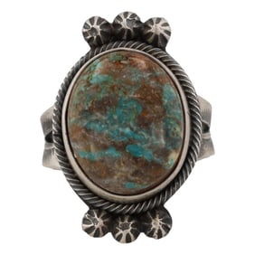 Scott Skeets Navajo Sterling RARE Thunder Mountain Turquoise Ring Sz. 8