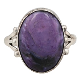 Jerryson Henio Navajo Sterling Charoite Ring Sz. 8