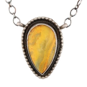 B. Skeets Navajo Sterling Bumble Bee Jasper Necklace
